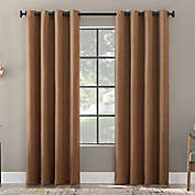 Scott Living Rafaela Chenille Total Blackout 84-Inch Grommet Window Curtain Panel in Rust Brown