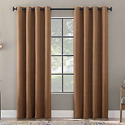 Scott Living Rafaela Chenille Total Blackout 84-Inch Grommet Window Curtain Panel in Rust (Single)