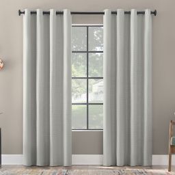 Scott Living Rafaela Chenille Total Blackout 96-Inch Grommet Window Curtain Panel in White (Single)