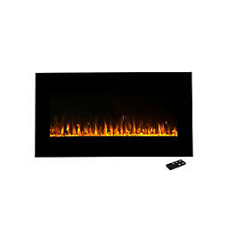 Northwest 36-Inch Fire and Ice Electric Fireplace Heater in Black