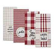 Farm to Table Kitchen Towels in Barn Red (Set of 4)