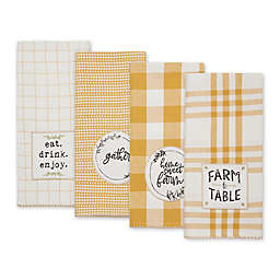 Farm to Table Kitchen Towels in Honey Gold (Set of 4)