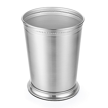 Everhome&trade; Beaded Metal Wastebasket in Brushed Nickel. View a larger version of this product image.