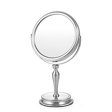 Everhome&trade; Beaded Metal Mirror in Brushed Nickel. View a larger version of this product image.