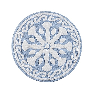 Madison Park&reg; Casablanca Medallion Cotton Tufted 25" x 25" Bath Rug in Blue. View a larger version of this product image.