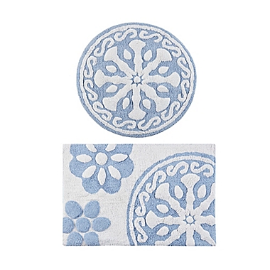 Madison Park&reg; Casablanca Medallion Cotton Tufted 20" x 30" Bath Rug in Blue. View a larger version of this product image.