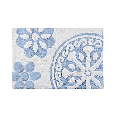 Madison Park&reg; Casablanca Medallion Cotton Tufted 20" x 30" Bath Rug in Blue. View a larger version of this product image.