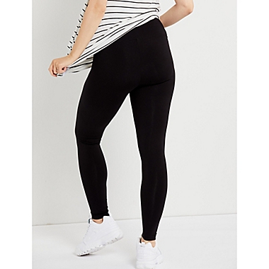 A Pea in the Pod Luxe Compression Waist Postpartum Leggings in Black. View a larger version of this product image.