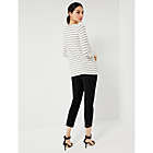 Alternate image 3 for A Pea in the Pod X-Small Long Sleeve Striped Pull Over Nursing Tee in Black/White