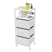 Simply Essential&trade; Storage Cart with USB Charging Station in Bright White