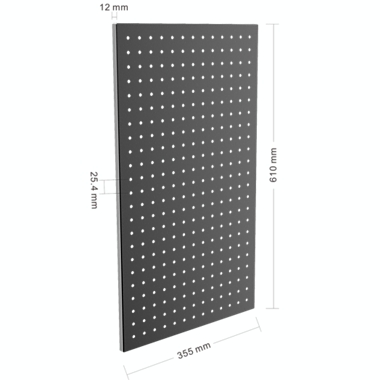 Squared Away&trade; Wall Mounted Peg Board Organizer in Black. View a larger version of this product image.