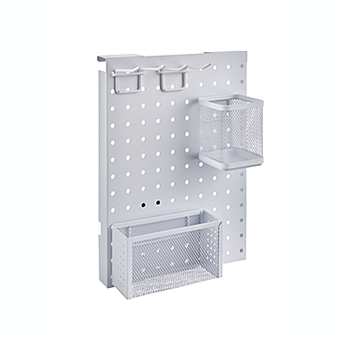 Squared Away&trade; Organizer Cart Pegboard &amp; Accessories in White. View a larger version of this product image.