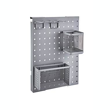 Squared Away&trade; Organizer Cart Pegboard &amp; Accessories in Grey. View a larger version of this product image.