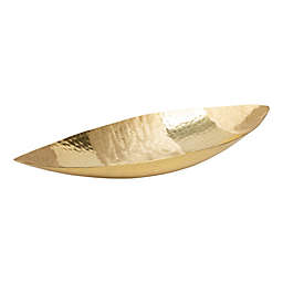 Home Essentials 19.25-Inch Leaf Decorative Aluminum Tray in Gold