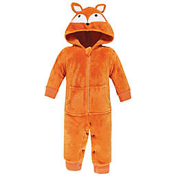Hudson Baby® Fox Plush Jumpsuit in Orange