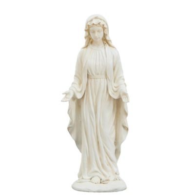 Luxen Home 30.5 in. Virgin Mary MgO Garden Statue in White