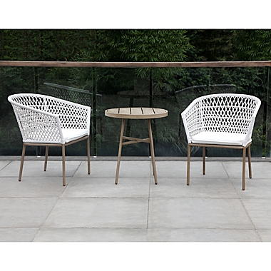 Everhome&trade; Saybrook 3-Piece Outdoor Chat Set in White. View a larger version of this product image.