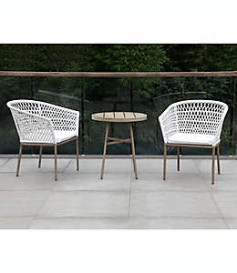 Set de muebles para patio de acero Everhome™ Saybrook color blanco