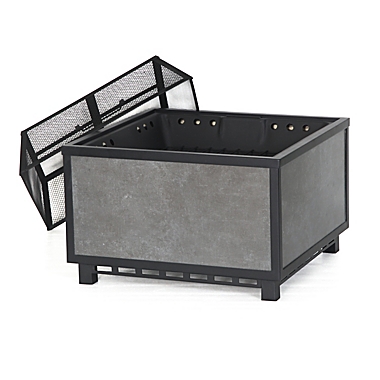 Studio 3B&trade; Steel Wood Burning Fire Pit in Black/Grey. View a larger version of this product image.