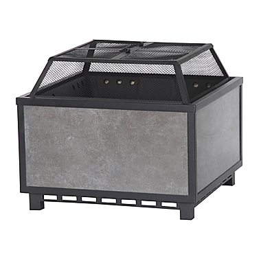Studio 3B&trade; Steel Wood Burning Fire Pit in Black/Grey. View a larger version of this product image.