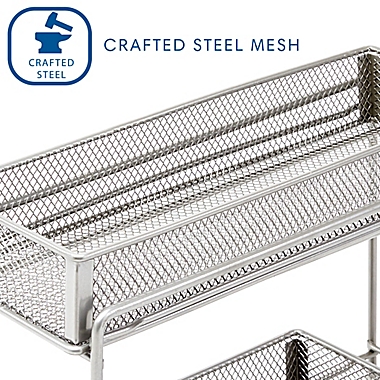 Squared Away&trade; 2-Tier Metal Mesh Spice Organizer in Matte Nickel. View a larger version of this product image.