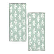 Bee &amp; Willow&trade; Floral Crest 2-Piece Hand Towel Set in Jadeite