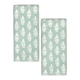 Bee & Willow™ Floral Crest 2-Piece Hand Towel Set in Jadeite