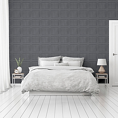 Arthouse Wood Panel Peel and Stick Wallpaper in Charcoal | Bed Bath & Beyond