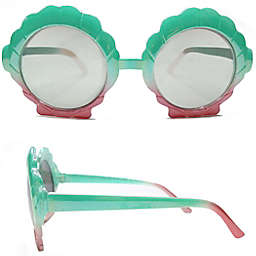 On The Verge Size 0-24M Shell Shaped Sunglasses in Teal/Pink