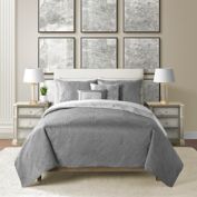 Parker Medallion 5-Piece Reversible King Quilt Set in Grey