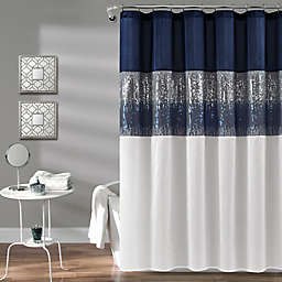Lush Decor 72-Inch x 84-Inch Night Sky Shower Curtain in Navy/White