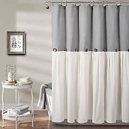 Lush Decor Two-Tone Button Shower Curtain