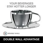 Alternate image 2 for OGGI&trade; 6 oz. Double Wall Stainless Steel Coffee Cup and Saucer