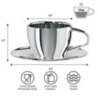Alternate image 4 for OGGI&trade; 12 oz. Double Wall Stainless Steel Cup and Saucer
