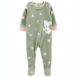 carter's® 1-Piece Mouse Fleece Footed PJs in Sage
