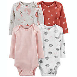 carter's® Size 3M 4-Pack Multicolor Long Sleeve Collectible Bodysuits