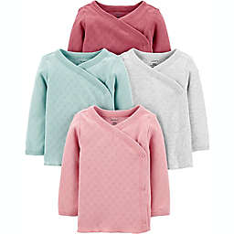 carter's® Size 12M 4-Pack Long-Sleeve Side-Snap Tees in Multi