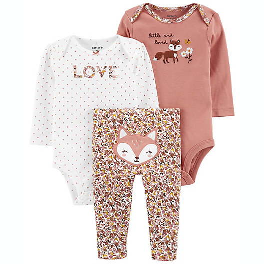 Alternate image 1 for carter's® 3-Piece Fox Outfit Set in Coral