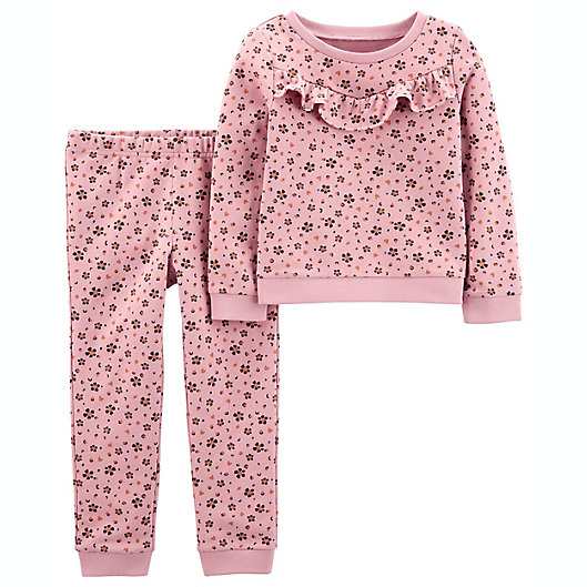 Alternate image 1 for carter's® Size 3T 2-Piece Floral Tee & Pant Set in Mauve