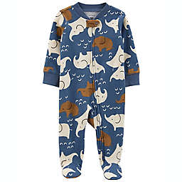carter's® Size 9M Elephant Zip-Up Cotton Sleep & Play in Blue
