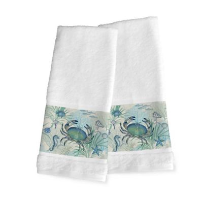 Bath Towel Set Country Living Monticello Blue Ivory 3 Piece Floral
