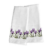 Laural Home&reg; X-Ray Tulips Hand Towels in Purple (Set of 2)