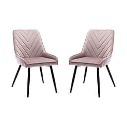 Techni Mobili Contemporary Velvet Chairs (Set of 2)