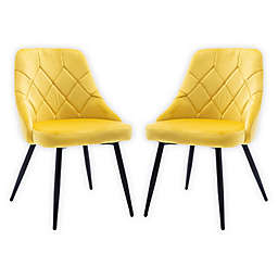 Techni Mobili Contemporary Tufted Velvet Chairs (Set of 2)