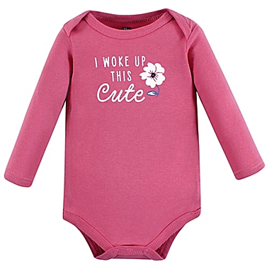 Hudson Baby&reg; 5-Pack Perfect Mommy Long Sleeve Bodysuits in Pink. View a larger version of this product image.