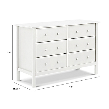 DaVinci Jayden 6-Drawer Double Dresser in White. View a larger version of this product image.