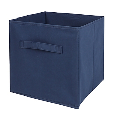 Simply Essential&trade; 11-Inch Collapsible Storage Bin in Heathered Navy. View a larger version of this product image.