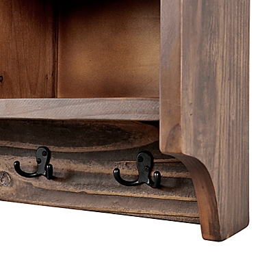 Alaterre Pomona Metal and Wood Wall Hook with Cubbies. View a larger version of this product image.