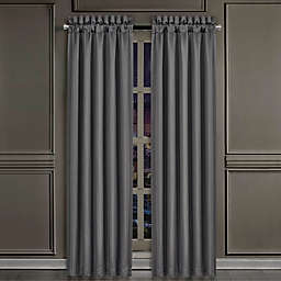 J. Queen New York Deco 84-Inch Light Filtering Window Curtain Panels in Charcoal (Set of 2)