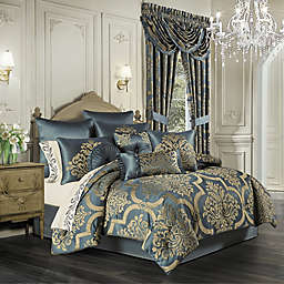 Croscill ALITA 4 Piece Queen Comforter Set w/ Bed Skirt & 2 Shams Spa Gray NEW 